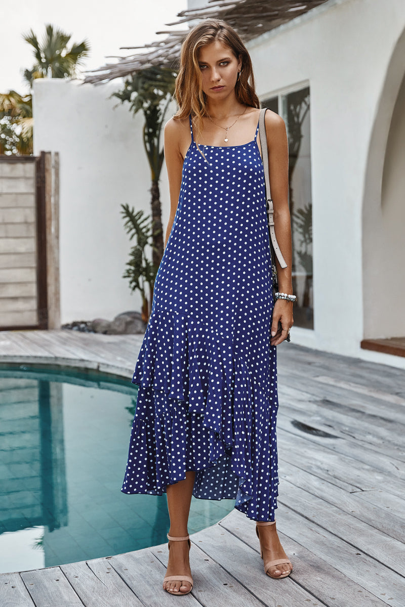 Floral Cutout Flounce Sleeve Dress