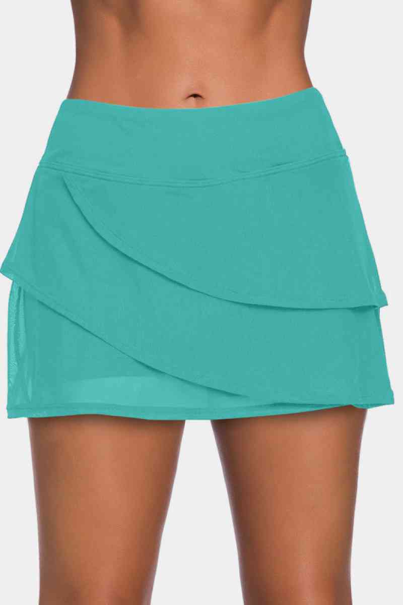 Asymmetrical Layer Swim Pantskirt