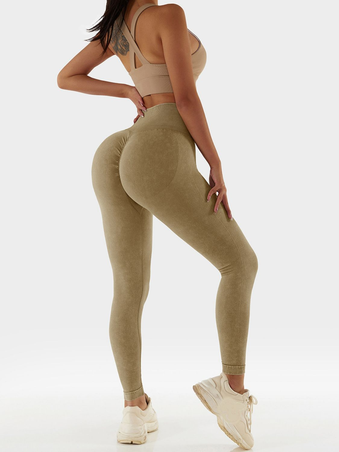 Acid Wash High Waist Sports Leggings