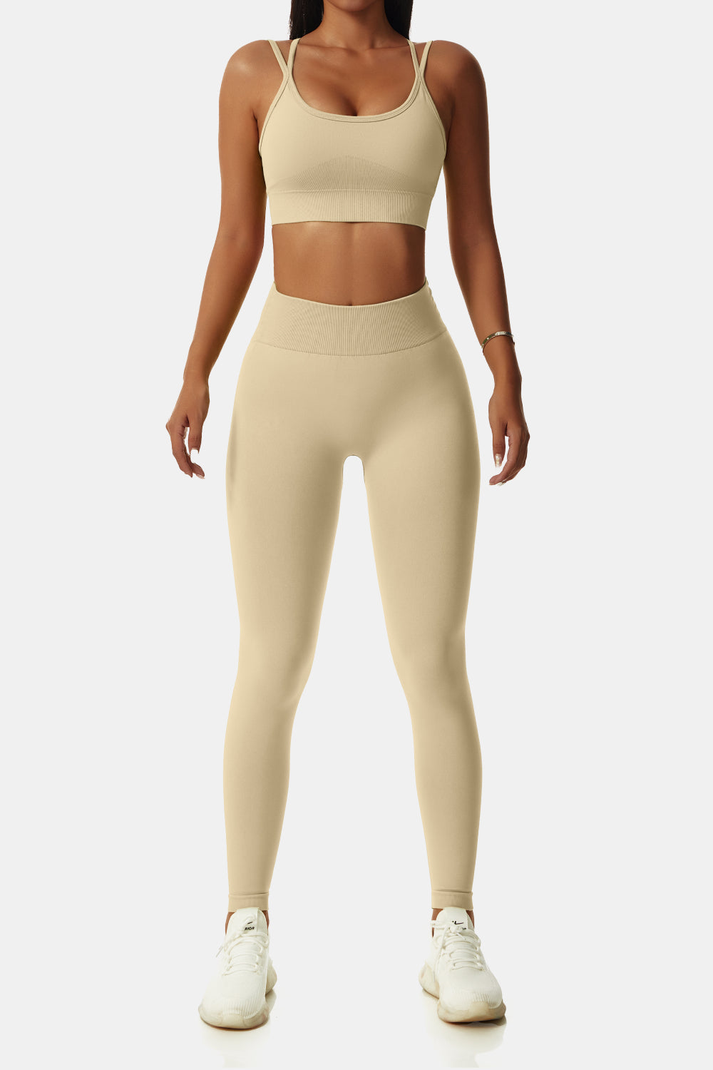 Double-Strap Sports Bra and Leggings Set