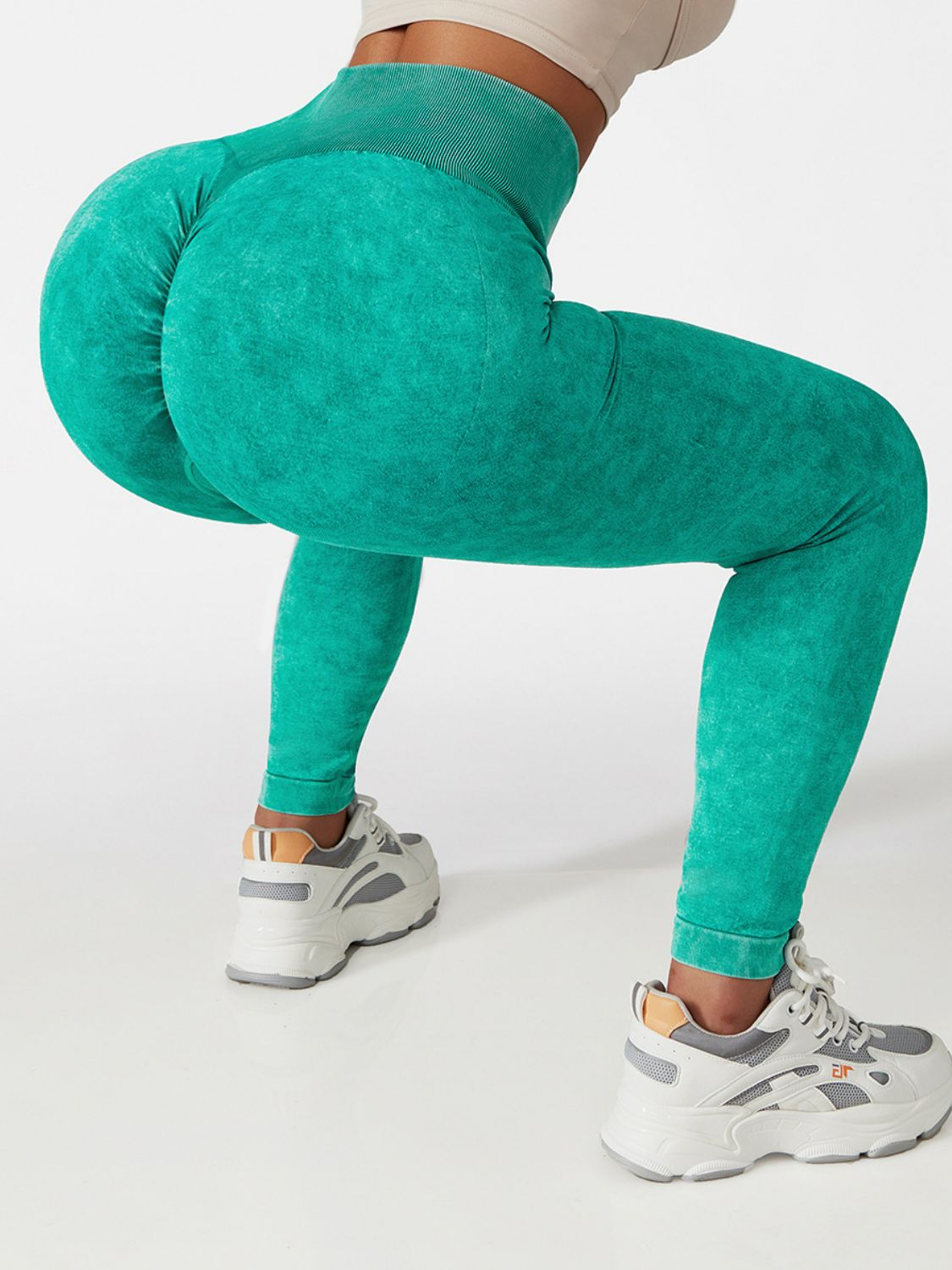 Acid Wash High Waist Sports Leggings