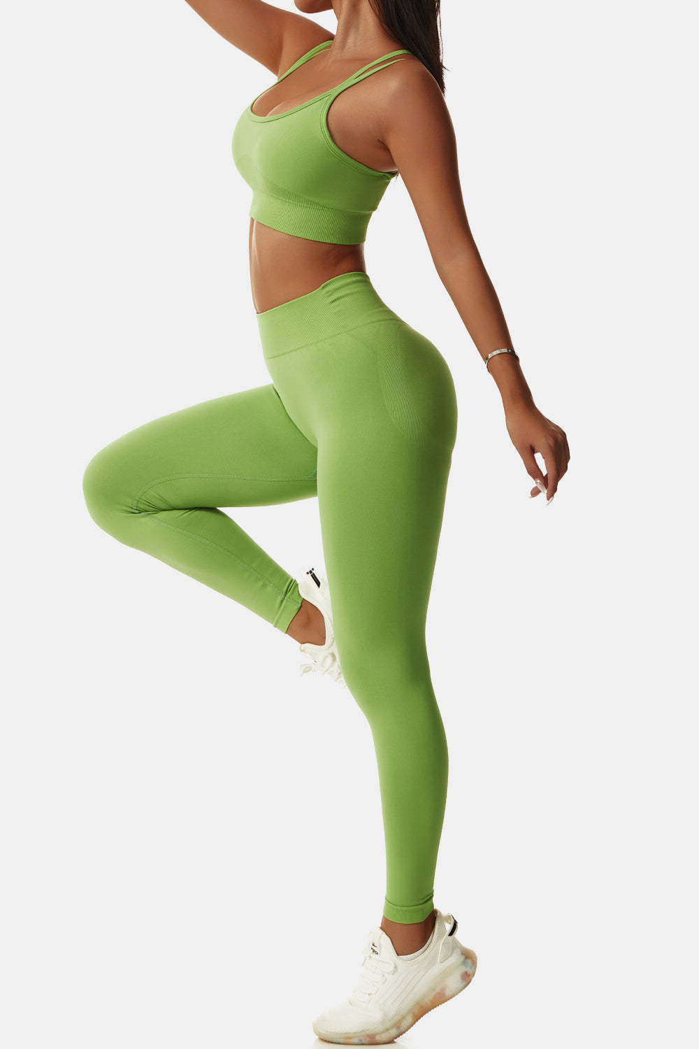 Double-Strap Sports Bra and Leggings Set