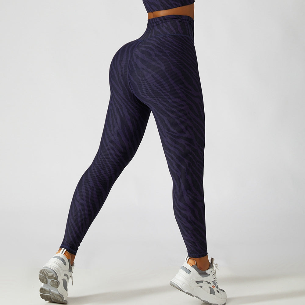 Animal Print Crossover Waist Yoga Leggings