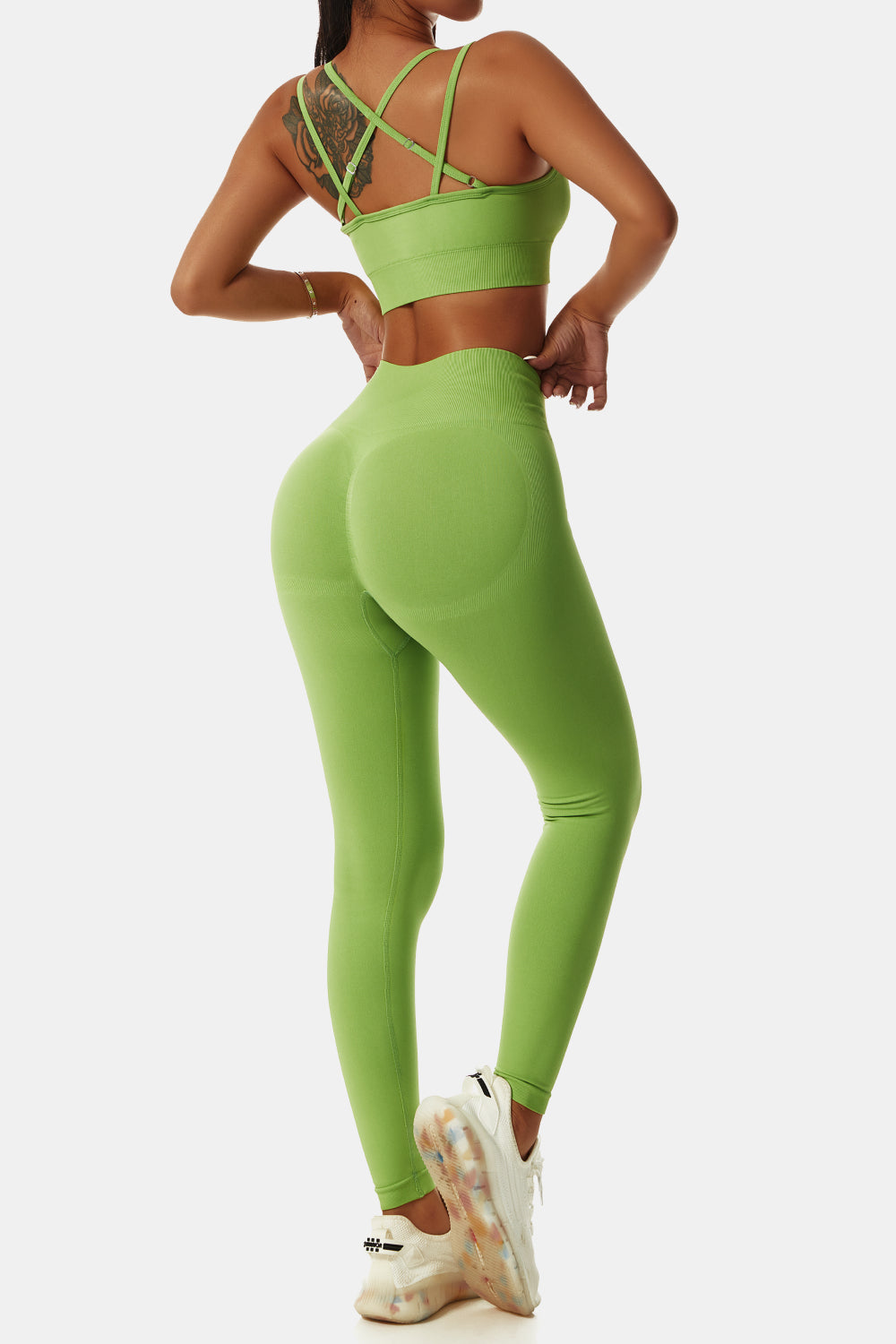 Double-Strap Sports Bra and Leggings Set