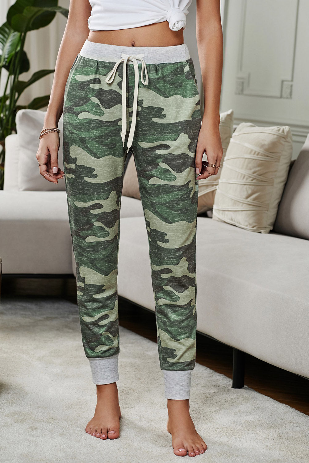 Camo Print Knit Joggers