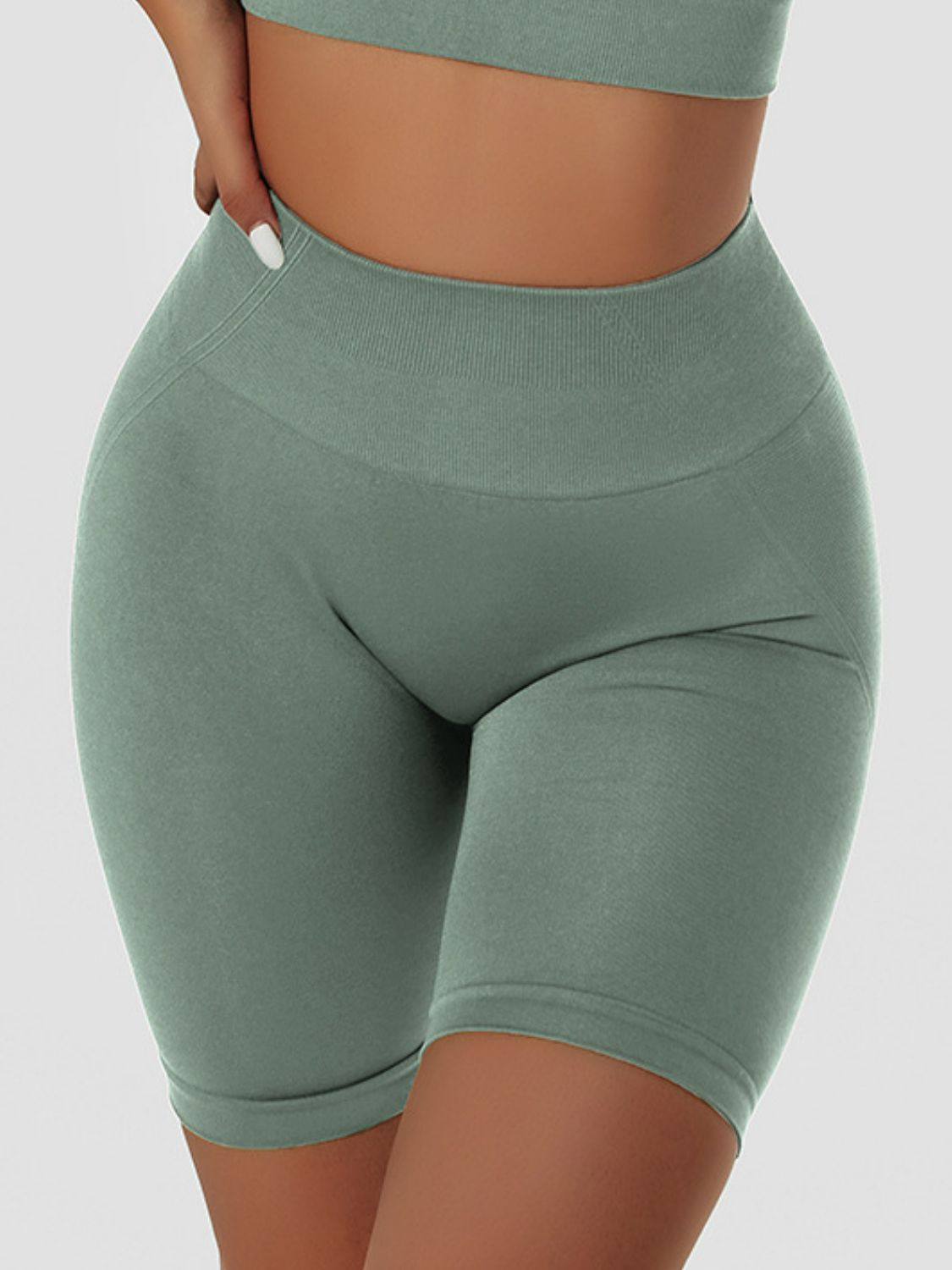 Breathable Elastic Waistband Biker Shorts