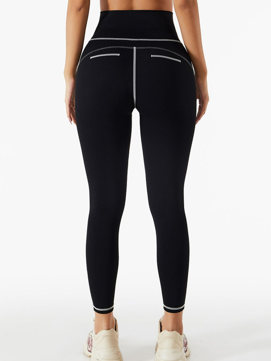 Contrast Breathable High Waist Cropped Sports Leggings