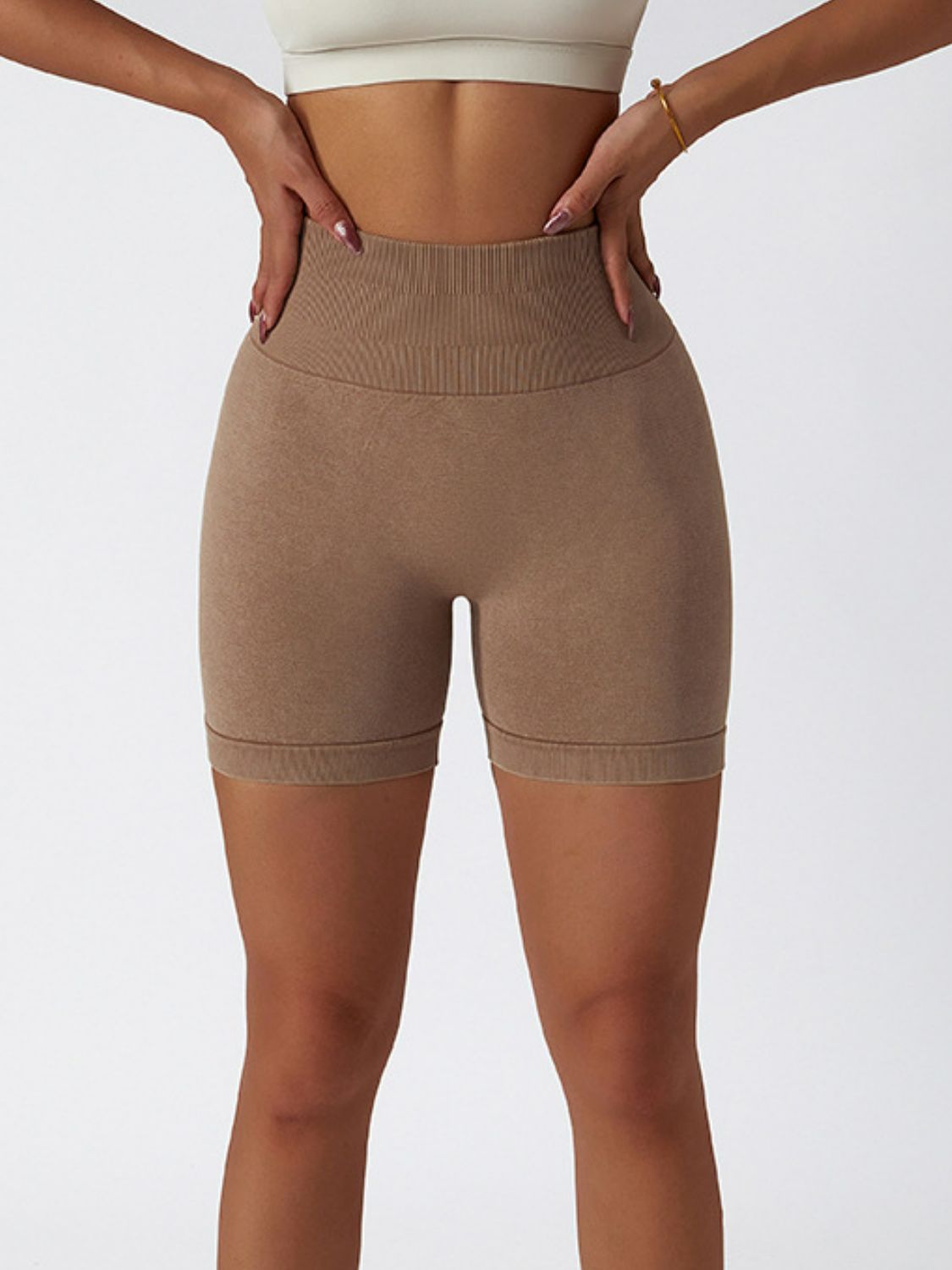 Acid Wash Textured Biker Shorts