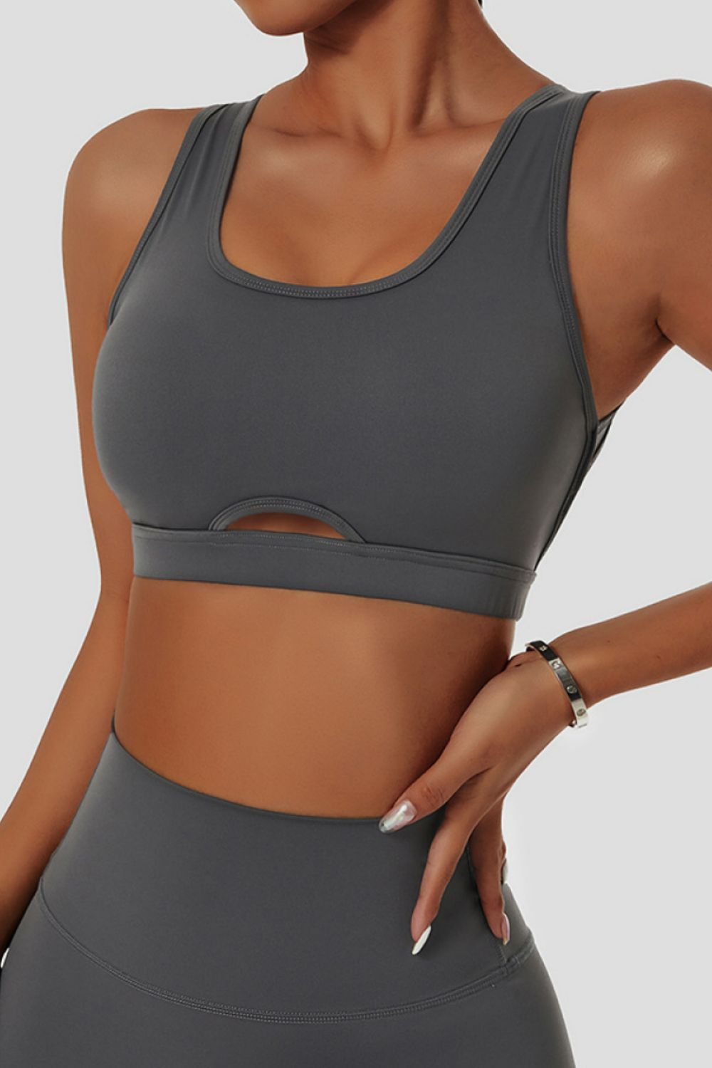 Cutout Open Back Sports Bra