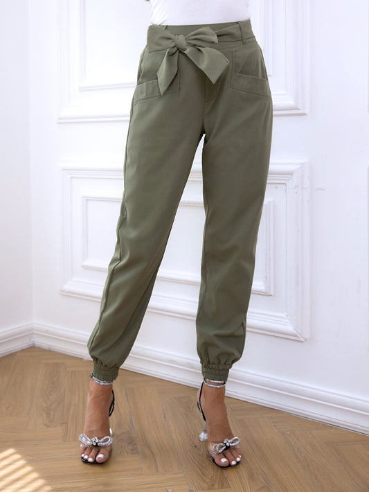 Belted Joggers with Pockets