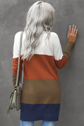 Colorblock Open Front Cardigan