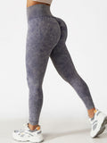 Acid Wash High Waist Sports Leggings