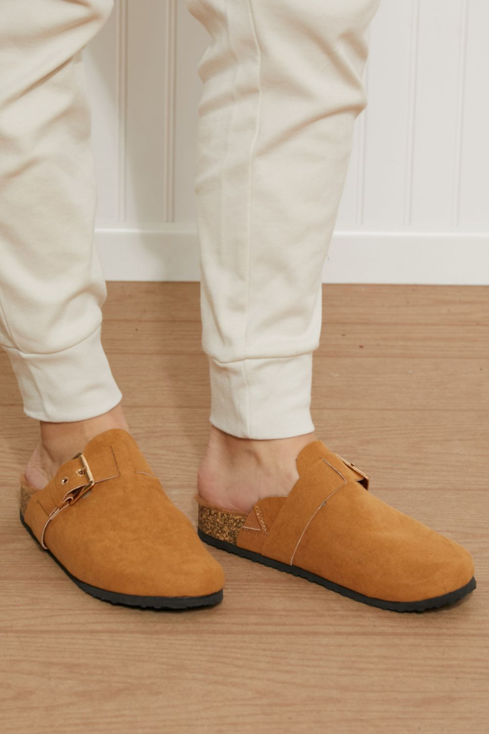 Qupid Sliding Through Life Faux Fur Lined Clog Mules