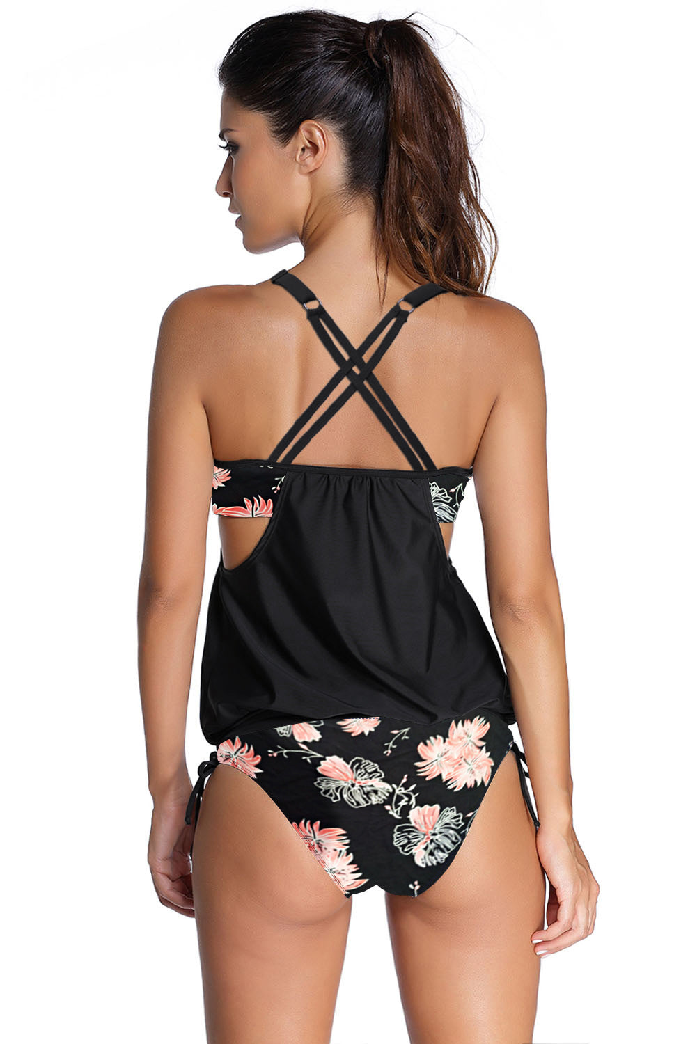Crisscross Cutout Two-Piece Tankini Set