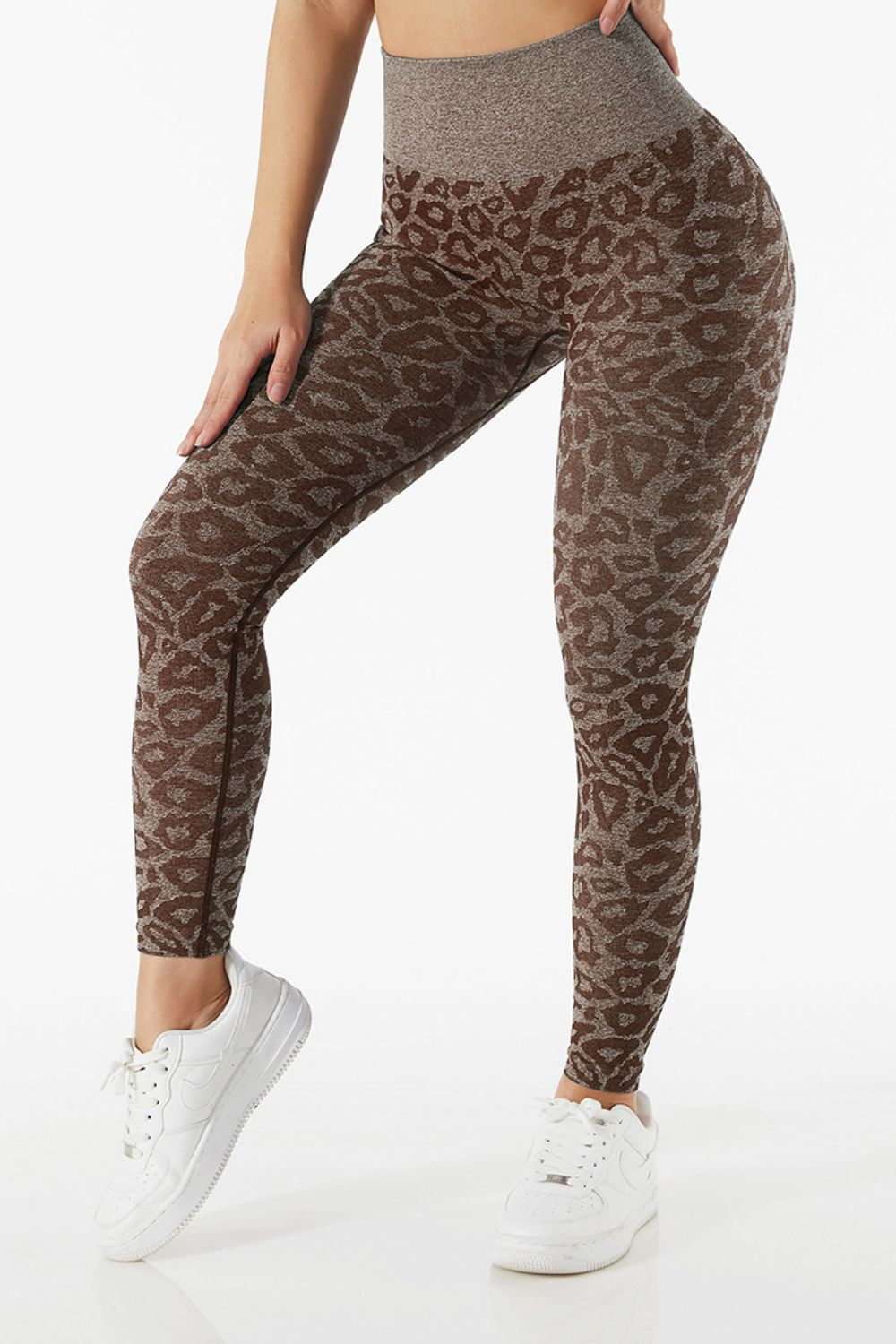 Animal Print Elastic Waistband Leggings