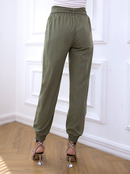 Belted Joggers with Pockets