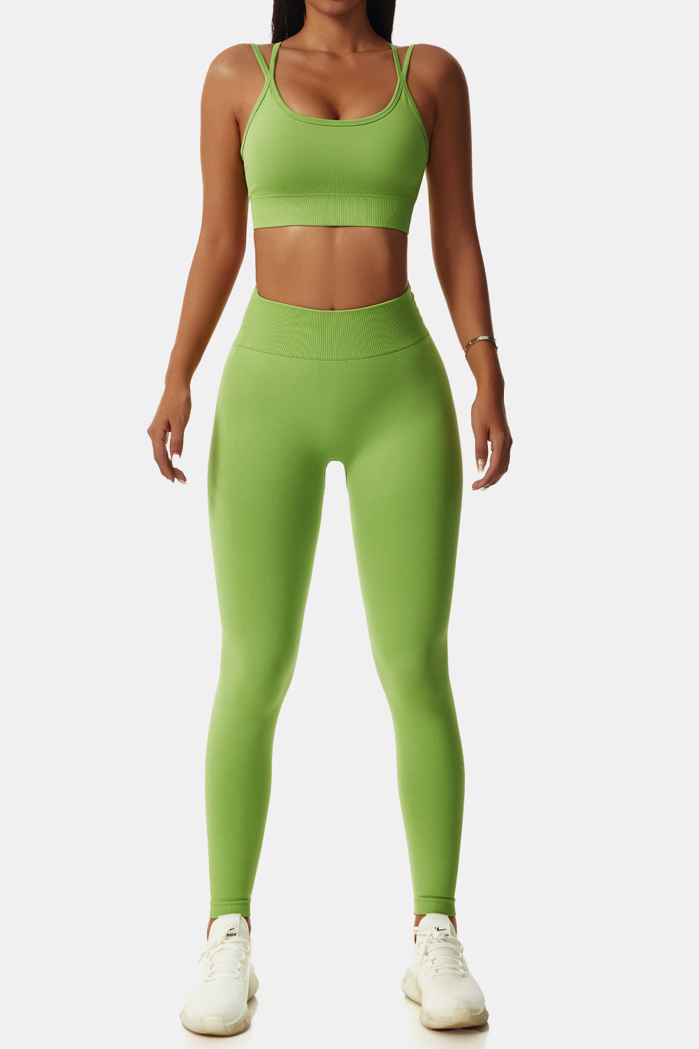 Double-Strap Sports Bra and Leggings Set