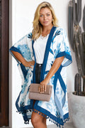 Bohemian Print Open Front Kimono