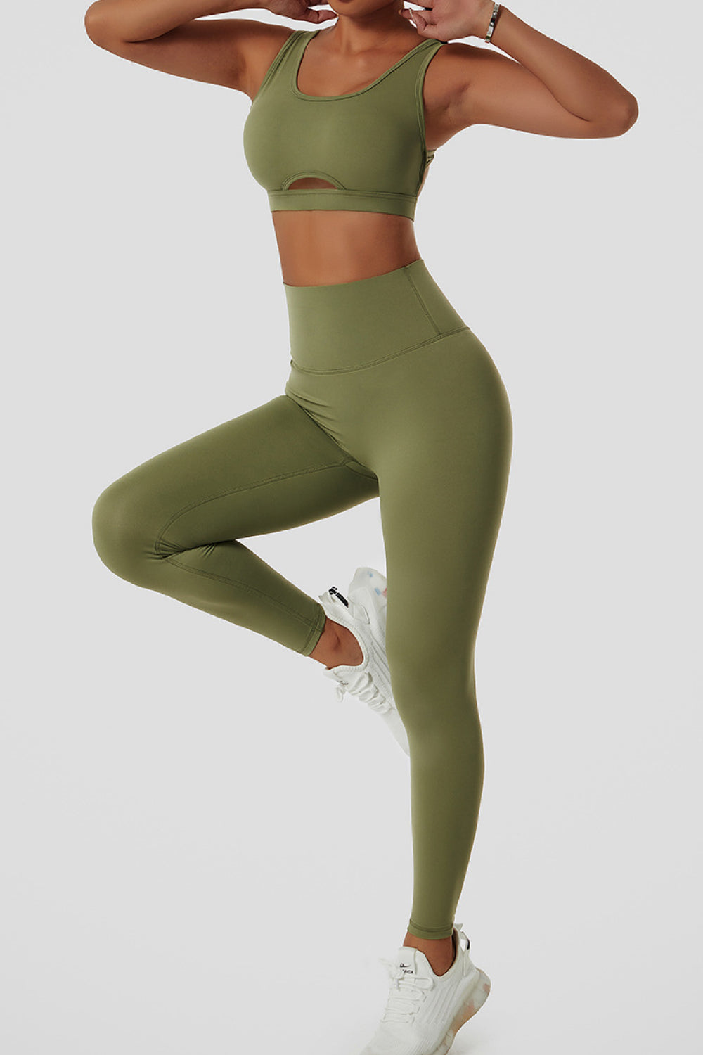 Cutout Open Back Sports Bra