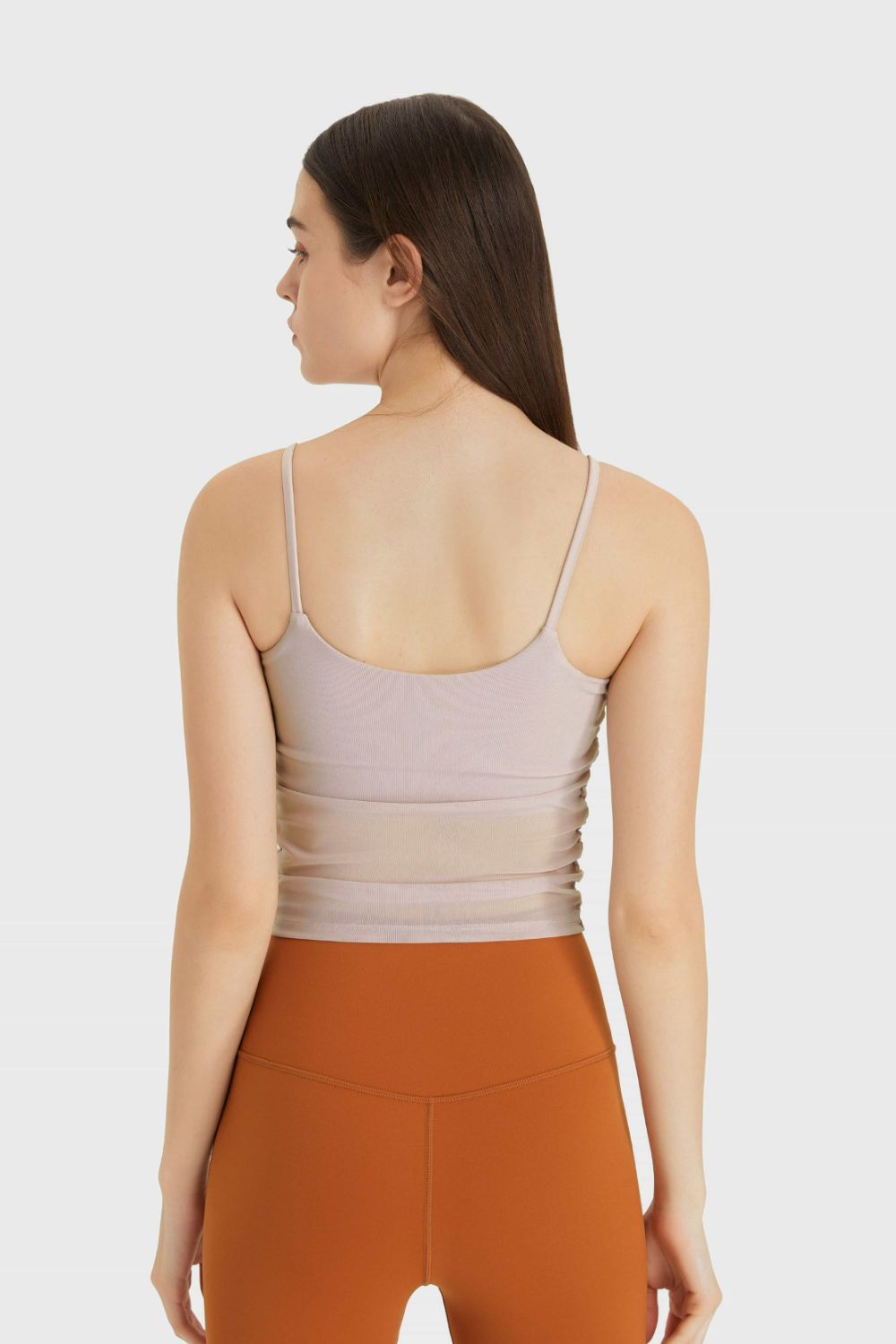 Ruched V-Neck Cropped Sports Cami