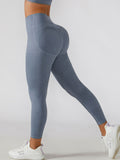 Elastic Waistband Cropped Sports Leggings
