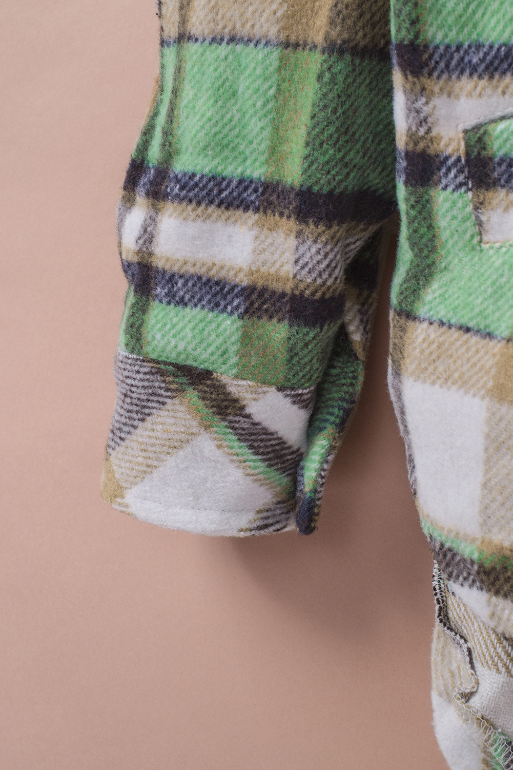 Plaid High-Low Shirt Jacket