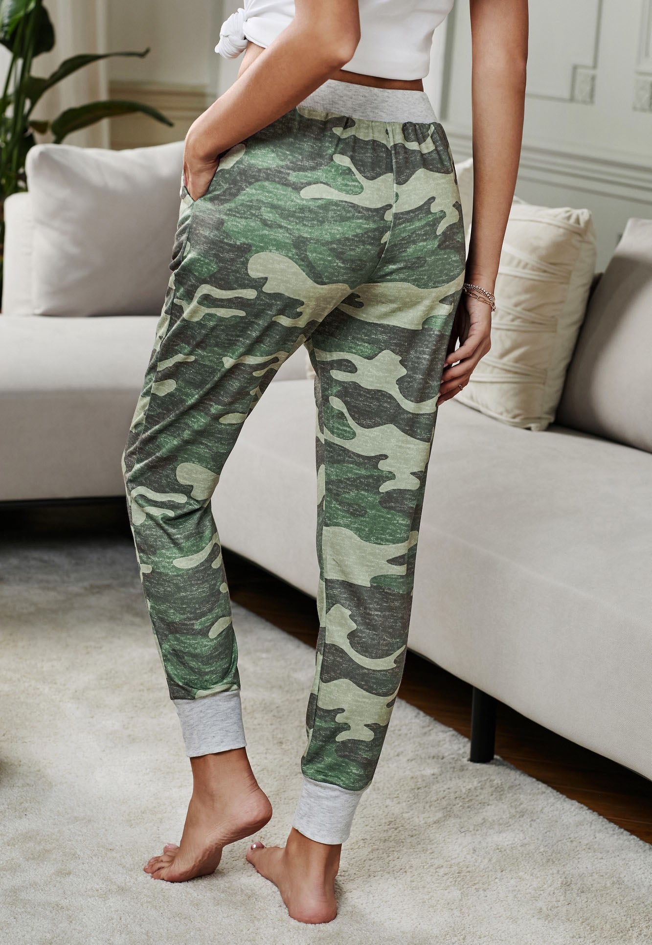 Camo Print Knit Joggers