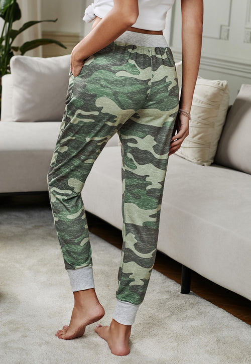 Camo Print Knit Joggers