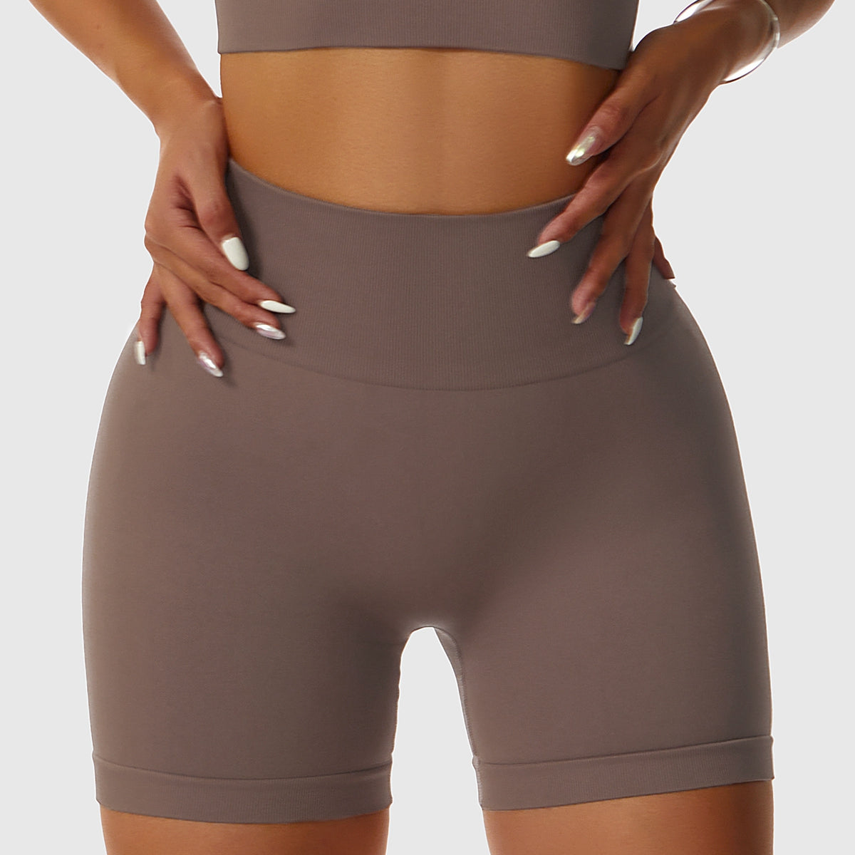 Elastic Waistband Seamless Biker Shorts