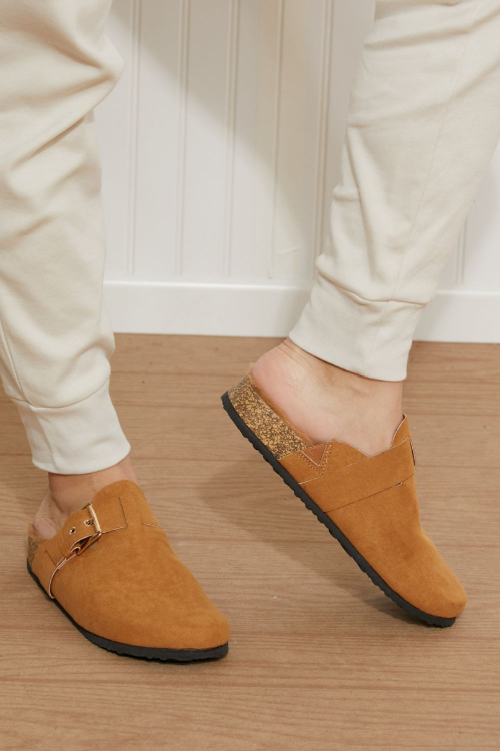 Qupid Sliding Through Life Faux Fur Lined Clog Mules