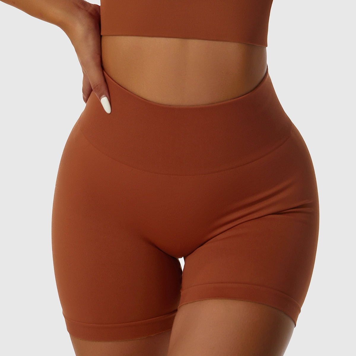 Elastic Waistband Seamless Biker Shorts