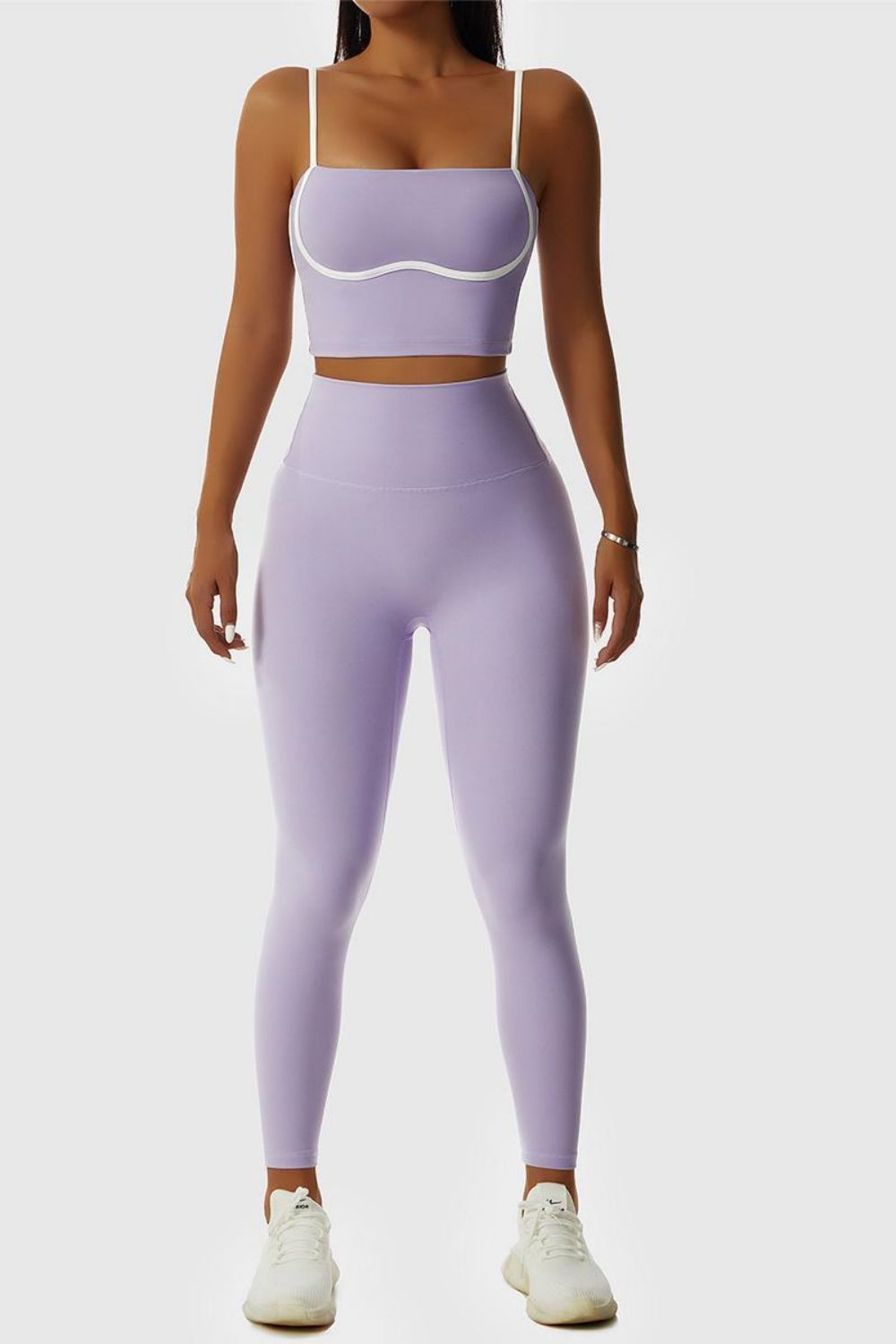 Contrast Sports Bra and Leggings Set