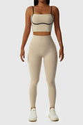 Contrast Sports Bra and Leggings Set