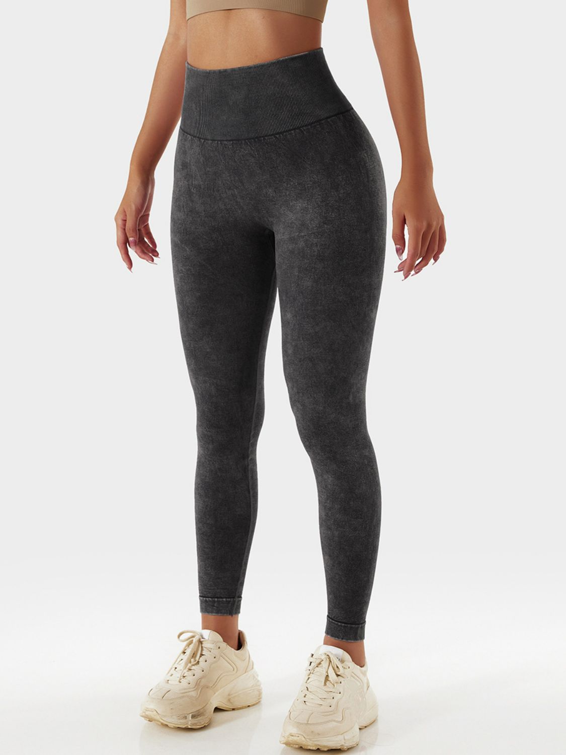 Acid Wash High Waist Sports Leggings