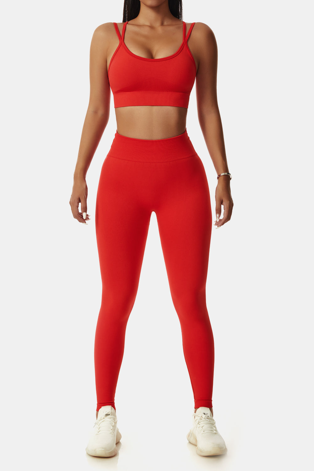Double-Strap Sports Bra and Leggings Set