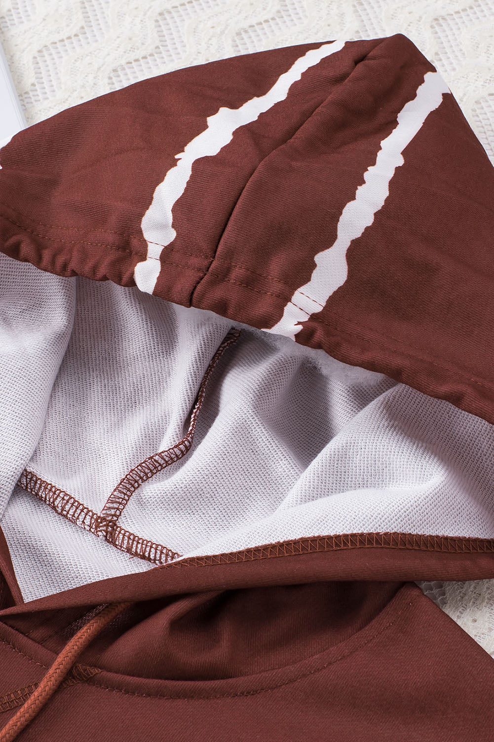Plus Size Gradient Side Slit Drawstring Hoodie