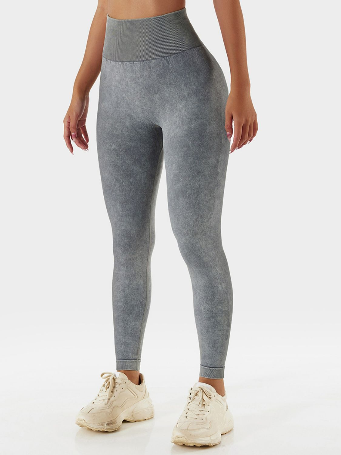 Acid Wash High Waist Sports Leggings