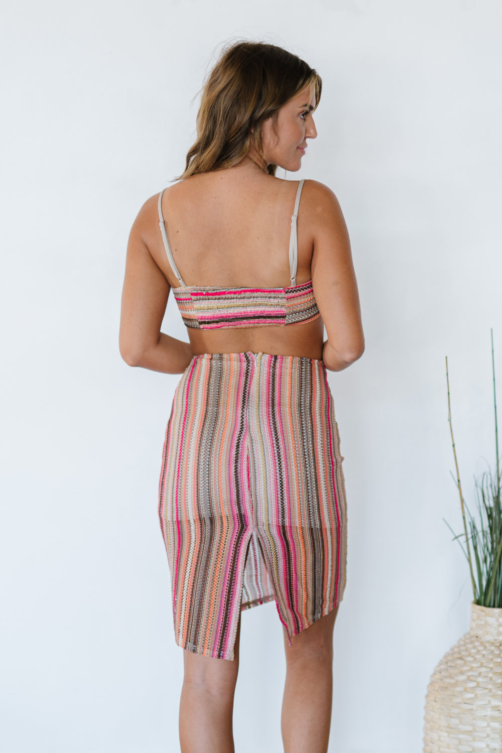 HYFVE I Want Candy Striped Cutout Crochet Dress