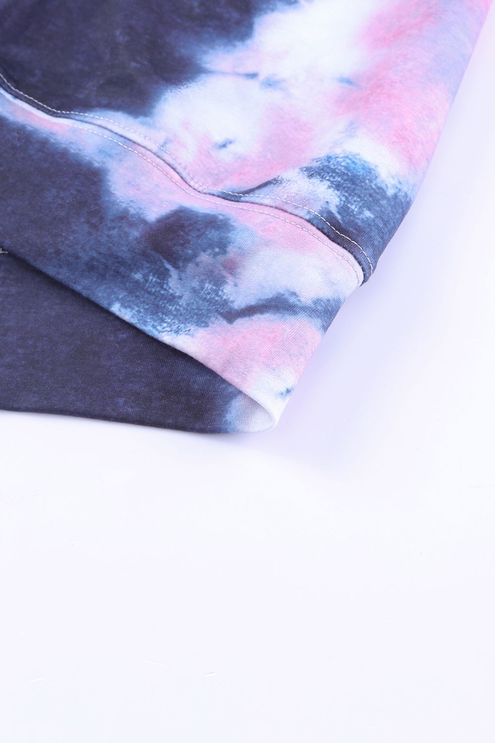 Tie-Dye Drawstring Detail Hoodie with Kangaroo Pocket