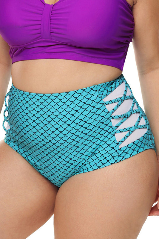 Fish Scale Plus Size Swim Bottom (Bottom Only)