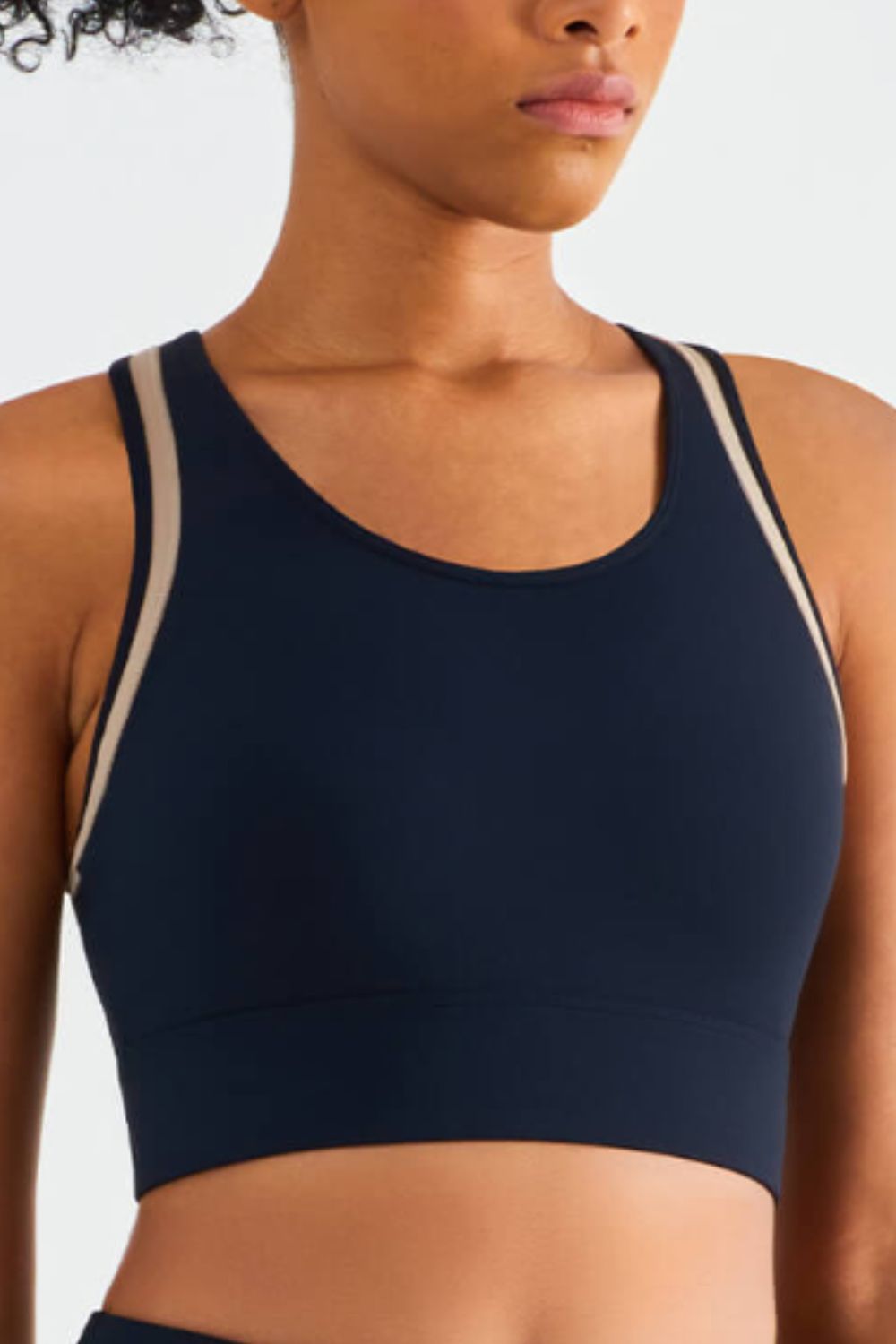 Contrast Detail Racerback Sports Bra