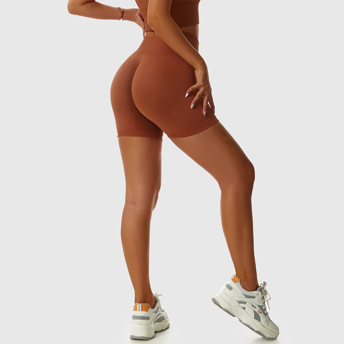 Elastic Waistband Seamless Biker Shorts