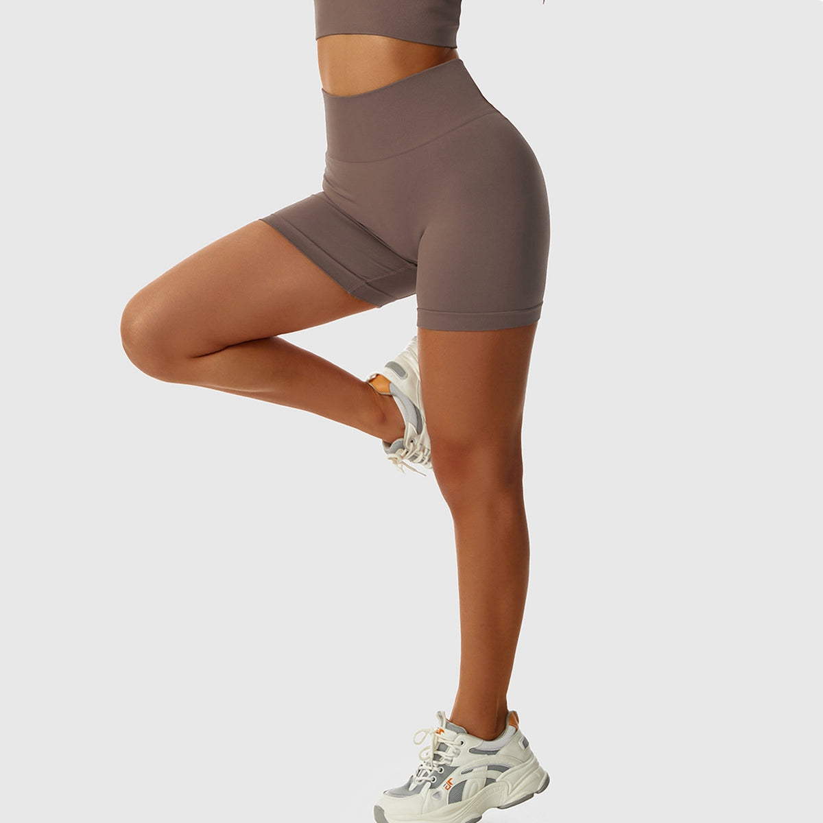 Elastic Waistband Seamless Biker Shorts