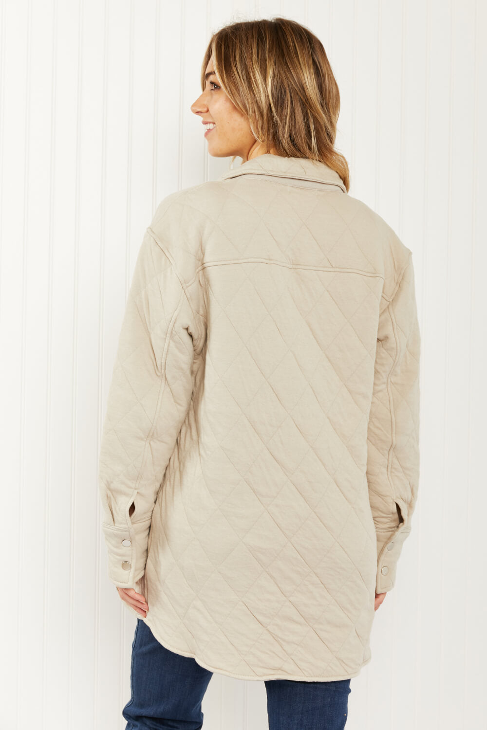 Heimish Manhattan Winter Full Size Quilted Longline Shacket