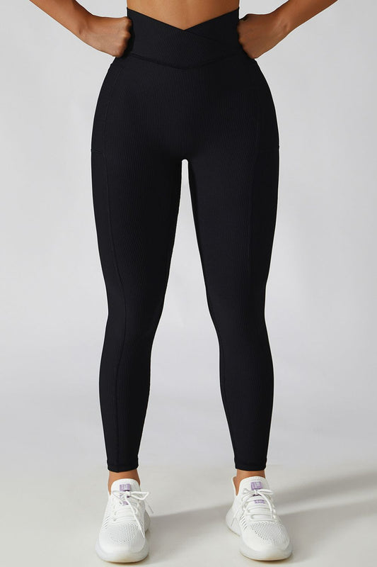 Crossover Waist Seamless Yoga Leggings