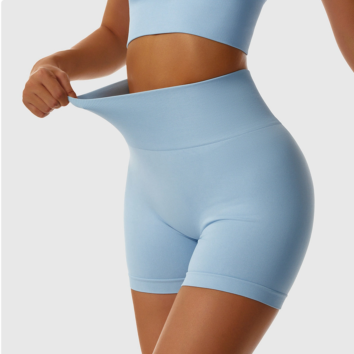 Elastic Waistband Seamless Biker Shorts