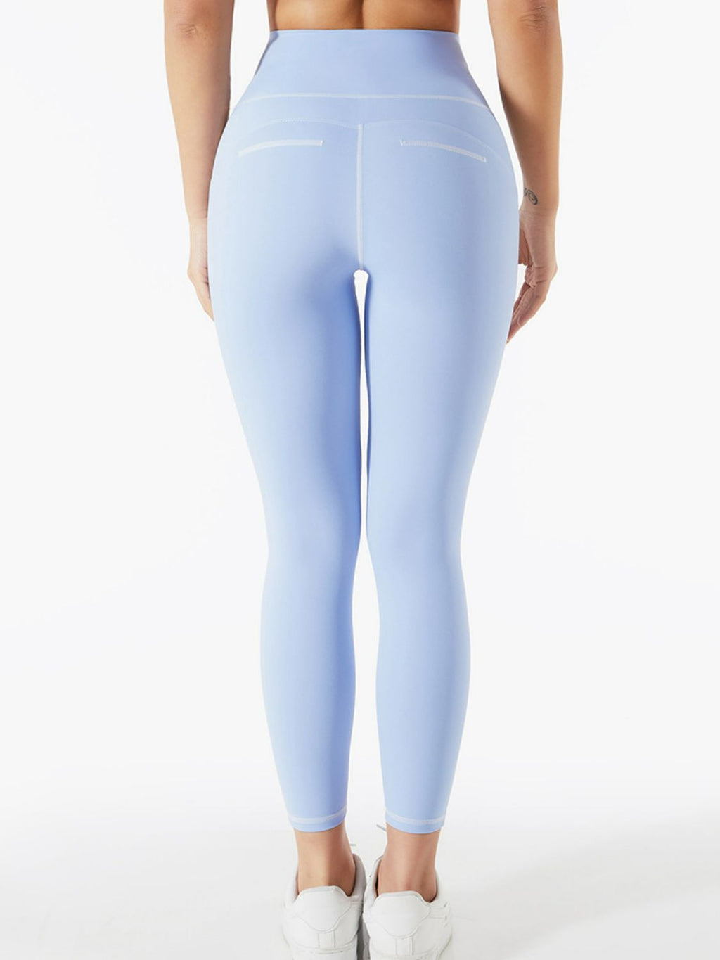 Contrast Breathable High Waist Cropped Sports Leggings
