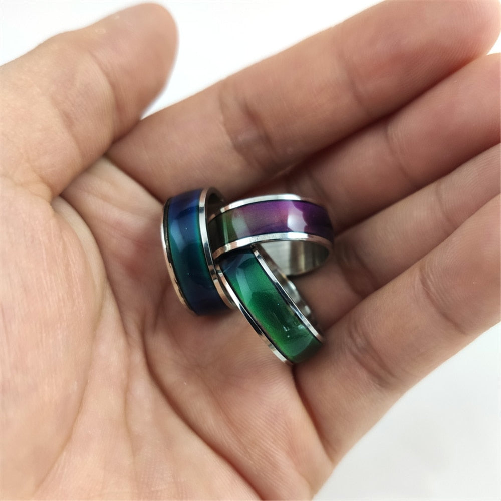 Classic Temperature Change Color Mood Ring Hot Sale Jewelry Smart Discolor Rings Best Gift For Friends Free Shipping