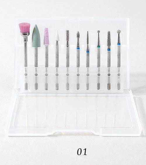 10Pcs/box Nail Cone Tip Ceramic Drill Bits Electric Cuticle Clean Rotary For Manicure Pedicure Grinding Head Sander Tool