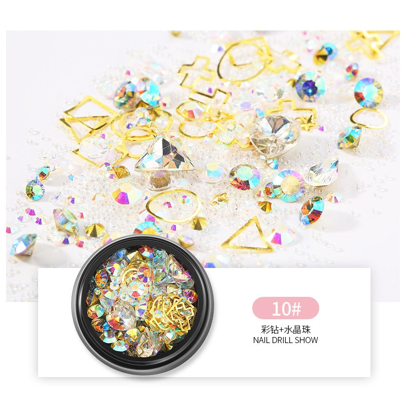3D Nail Rhinestones Rose Jewelry Diverse DIY Gems Charming Mix Crystal Nail Art Decorations Gel Glitter Charms Nail Accessories